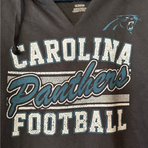NWT Carolina Panthers Hooded Sweatshirt Hoodie Black - Picture 2 of 3